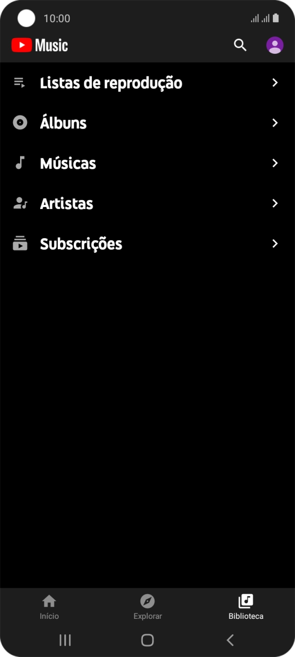 Prima a categoria pretendida e dirija-se ao ficheiro de música pretendido.