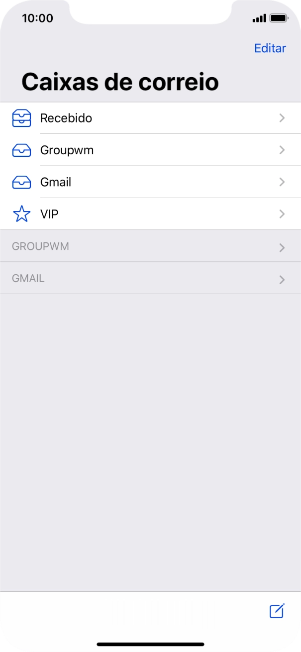 Prima a conta de e-mail pretendida.
