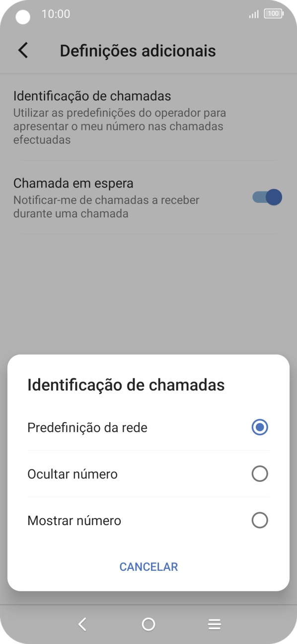 Prima Mostrar número para ativar a visualização do seu número.
