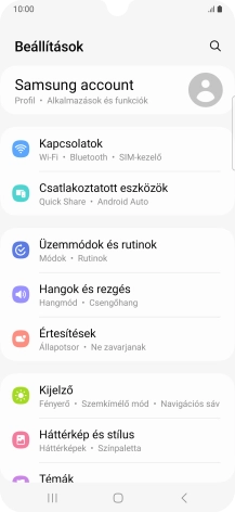 Válaszd a Kapcsolatok lehetőséget.