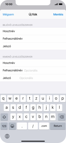 Kattints a Felhasználónév mezőre, és írd be az e-mail-fiókodhoz tartozó felhasználónevet.