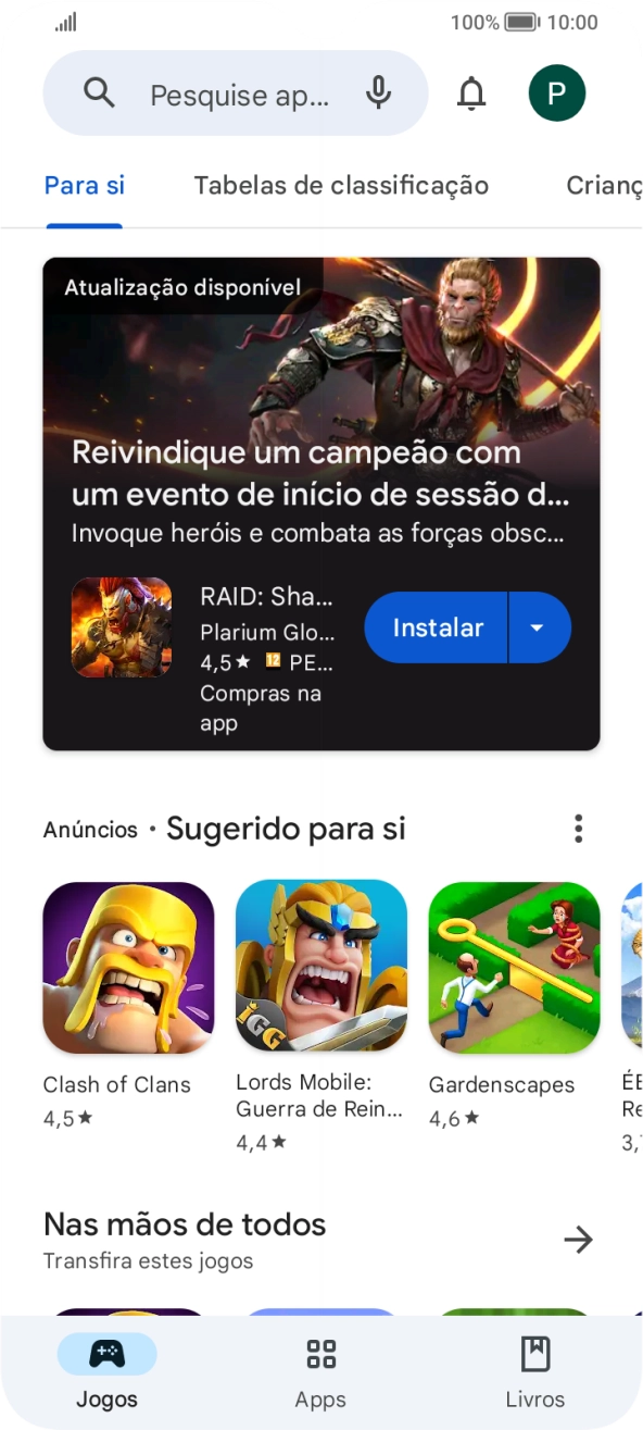 Prima o ícone de perfil.