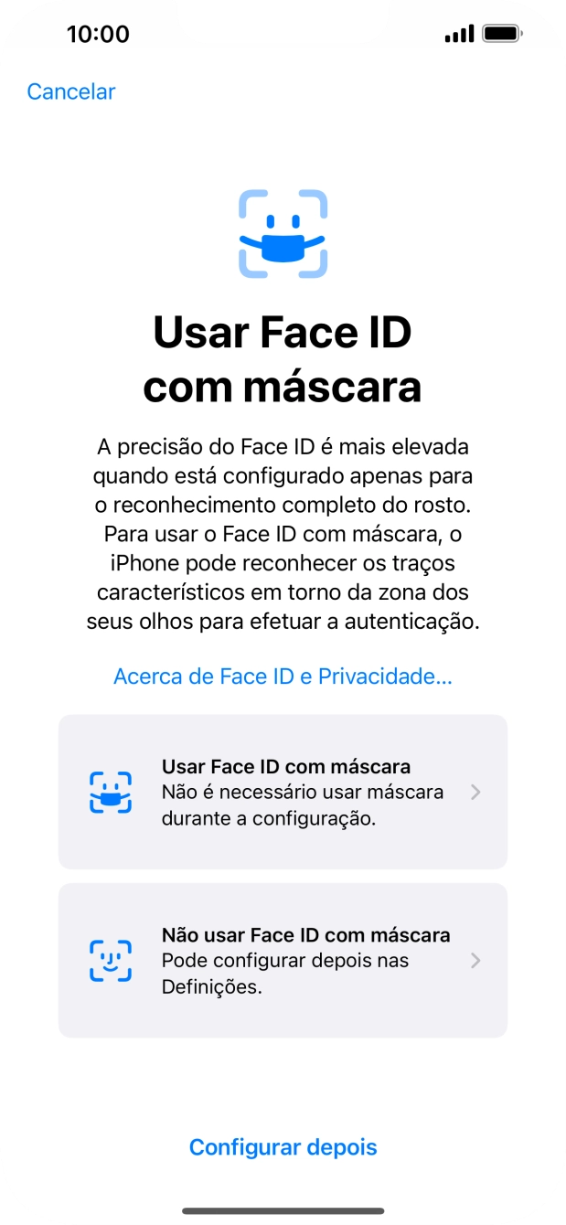 Prima Configurar depois.