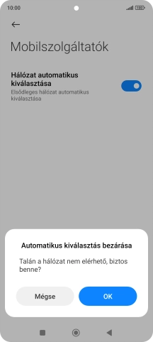 Válaszd az OK lehetőséget.