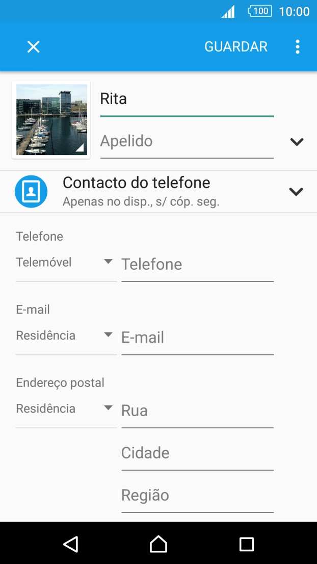 Prima Apelido e introduza o apelido.