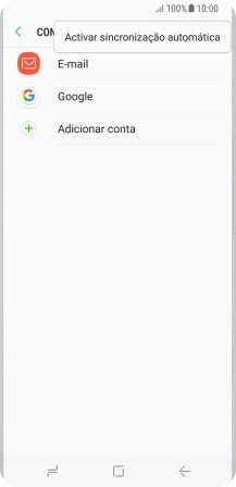 Prima Activar sincronização automática.