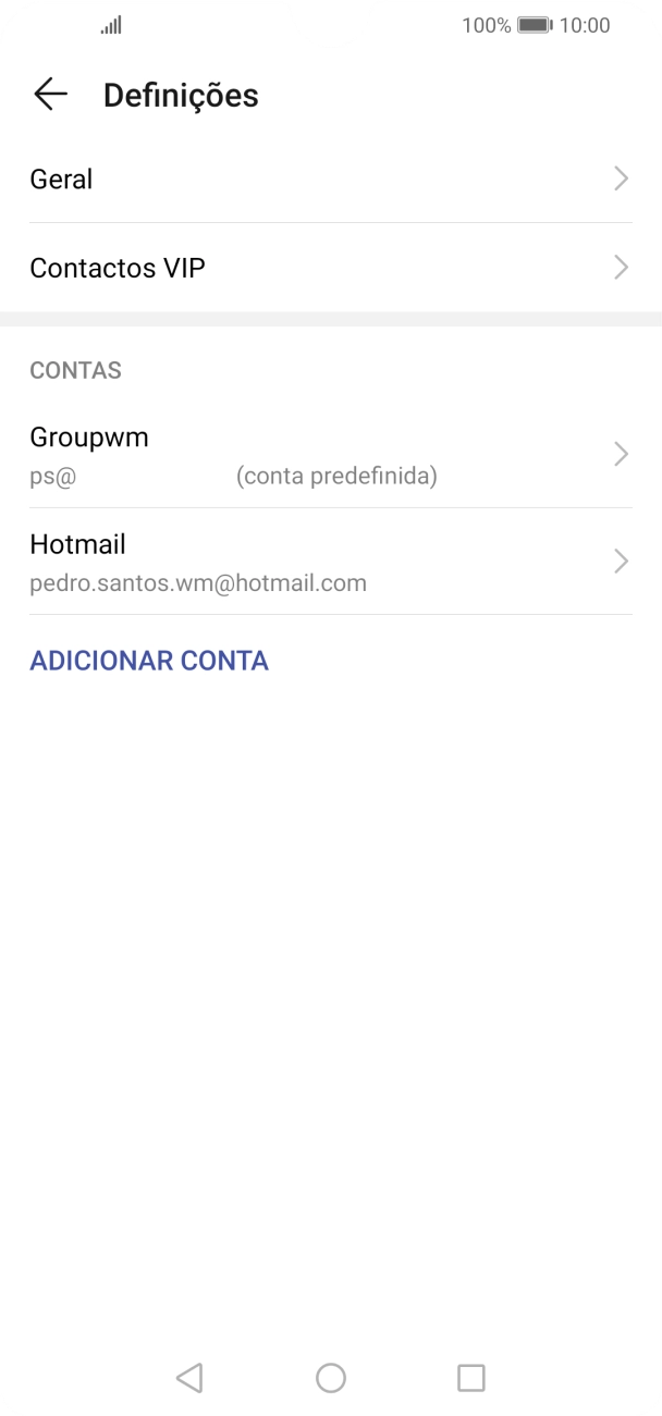 Prima a conta de e-mail pretendida.