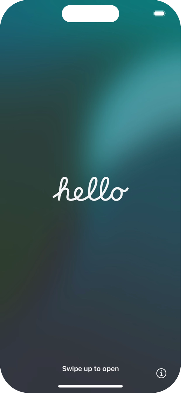 Deslize o dedo para cima a partir da base do ecrã.