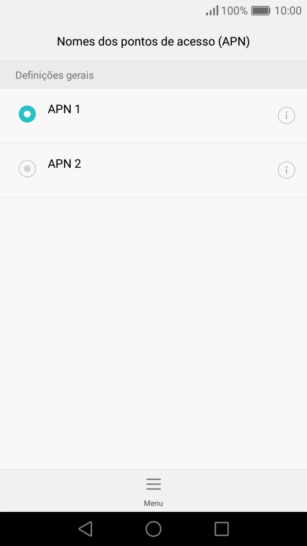 Prima o campo junto à ligação de dados para a ativar.