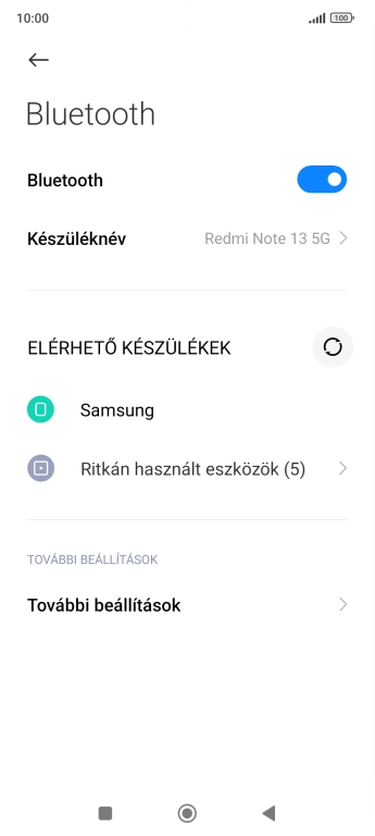 Válaszd ki a kívánt Bluetooth-eszközt, és kövesd a kijelzőn megjelenő utasításokat annak telefonodhoz történő csatlakoztatásához.