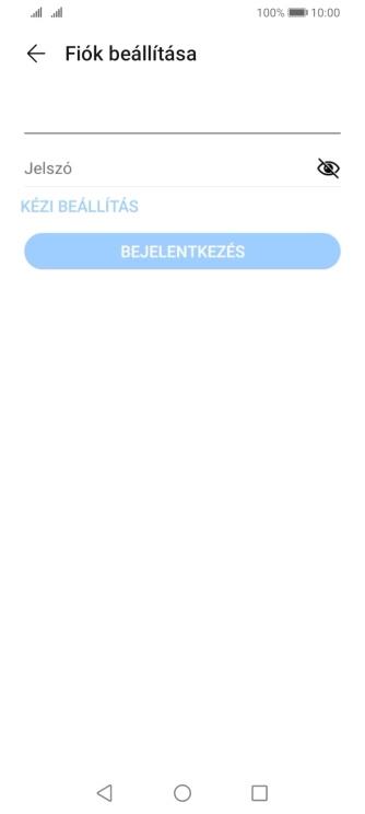 Kattints a Jelszó mezőre, és írd be az e-mail-fiókodhoz tartozó jelszót.