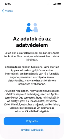 Válaszd a Folytatás lehetőséget.