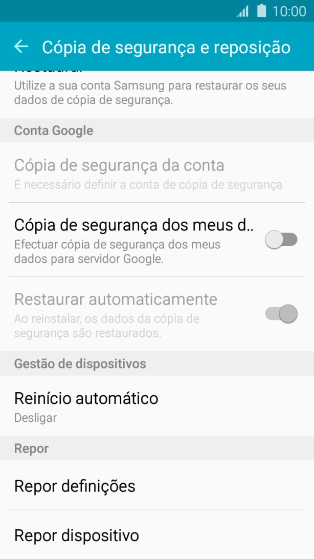 Prima Repor dispositivo.