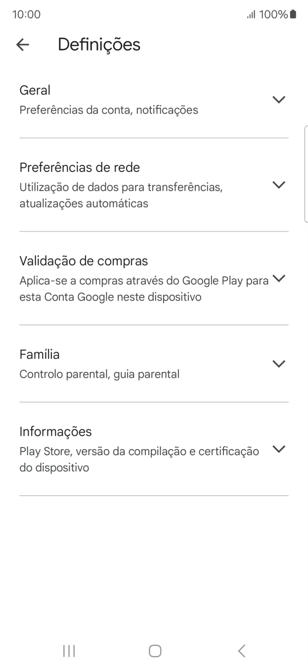 Prima Preferências de rede.