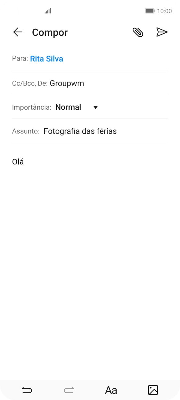 Prima o ícone de anexo.