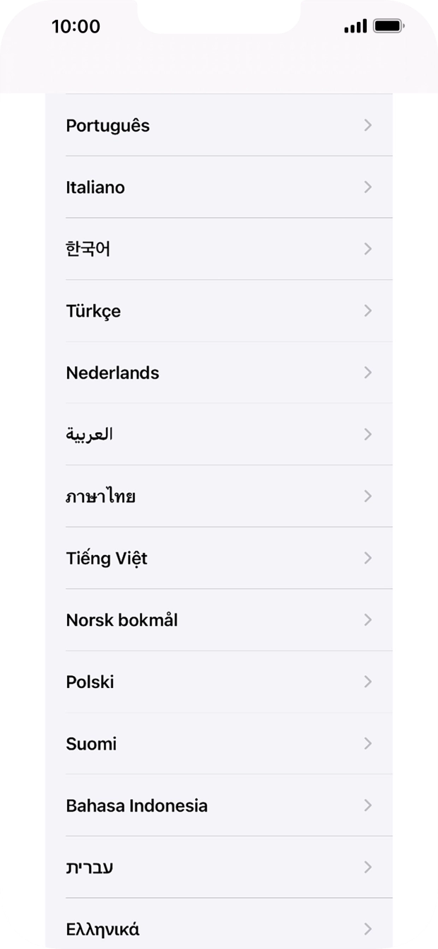Prima o idioma pretendido.