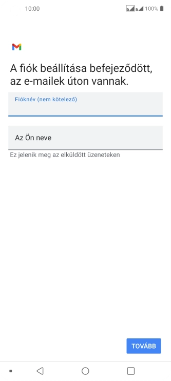 Kattints Az Ön neve mezőre, és írd be a kívánt küldőnevet.