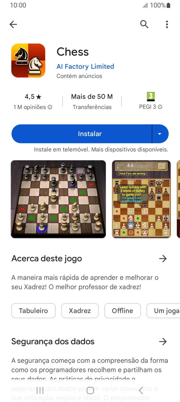 Prima Instalar e siga as indicações no ecrã para instalar a app.