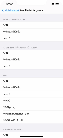 Válaszd az APN lehetőséget. Amennyiben előfizetésed van, írd be azt, hogy mms.vodafone.net.