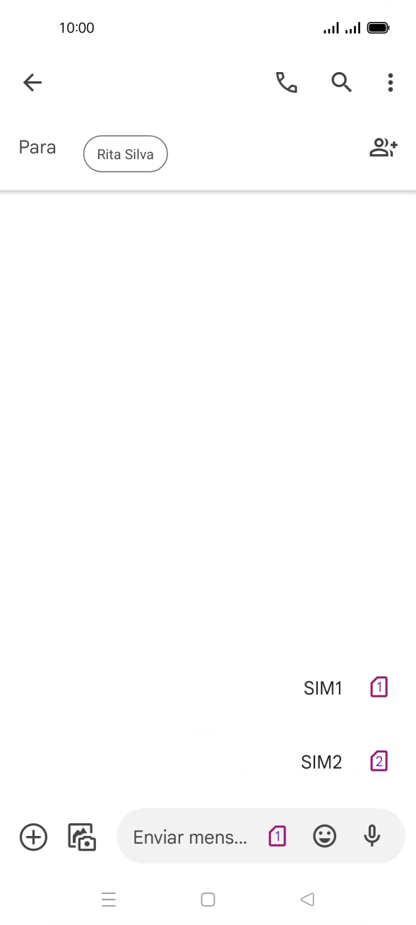 Prima o cartão SIM pretendido.