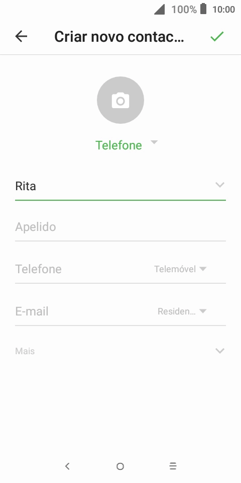 Prima Apelido, e introduza o apelido pretendido.