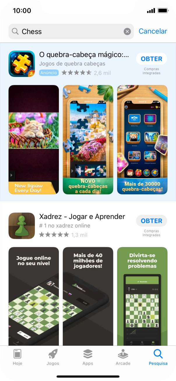 Prima a app pretendida.