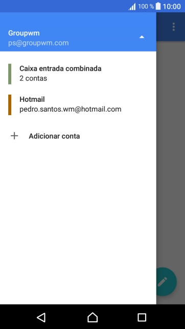 Prima a conta de e-mail pretendida.