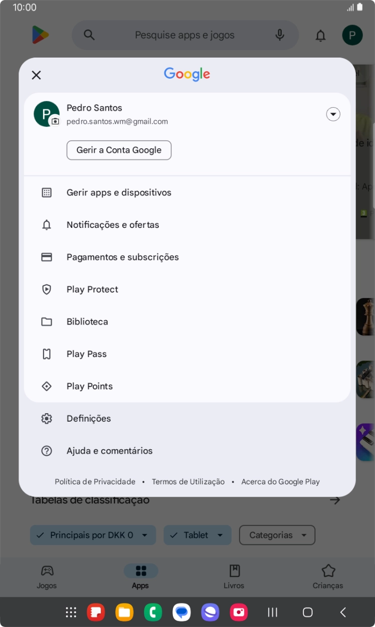 Prima Gerir apps e dispositivos.
