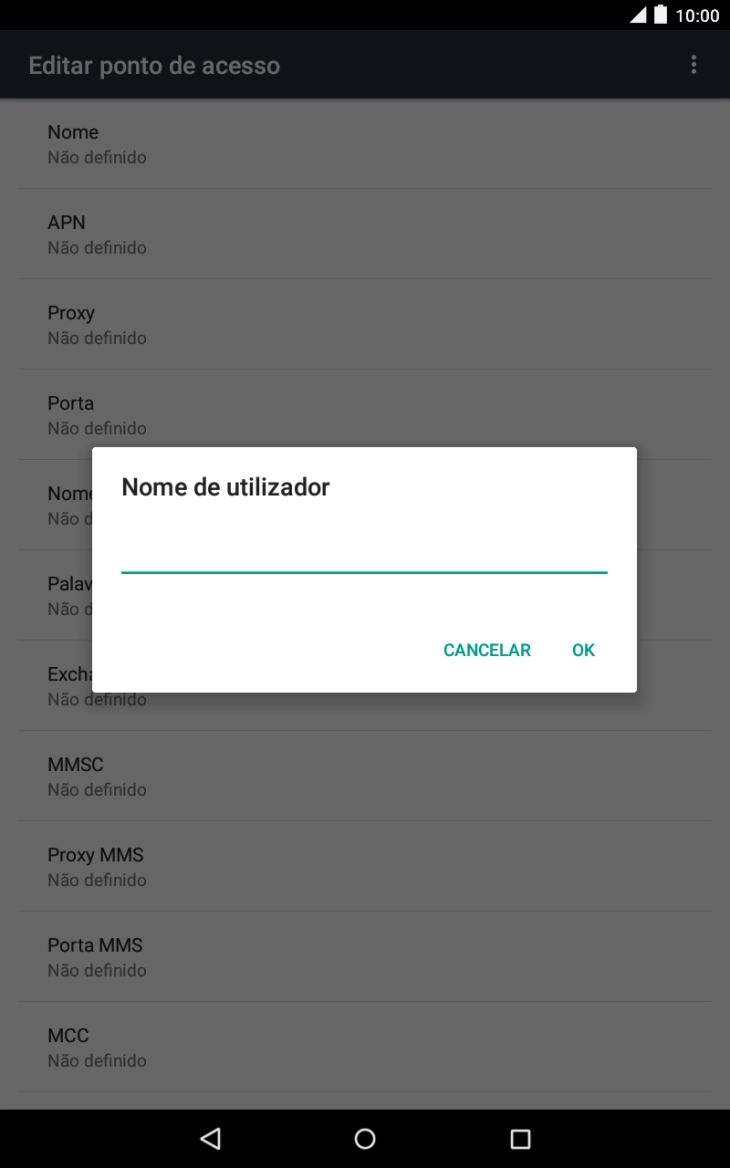 Introduza vodafone e prima OK.