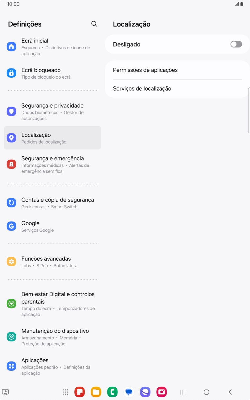 Prima o indicador para ativar ou desativar a função.