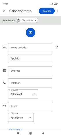 Prima Nome próprio e introduza o nome pretendido.