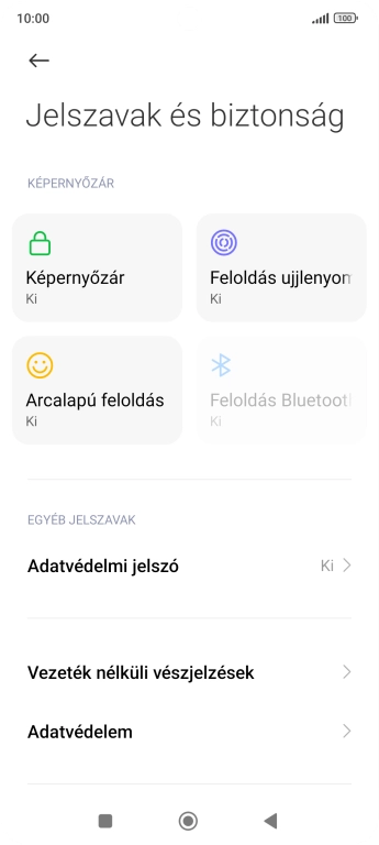 Válaszd az Adatvédelem lehetőséget.