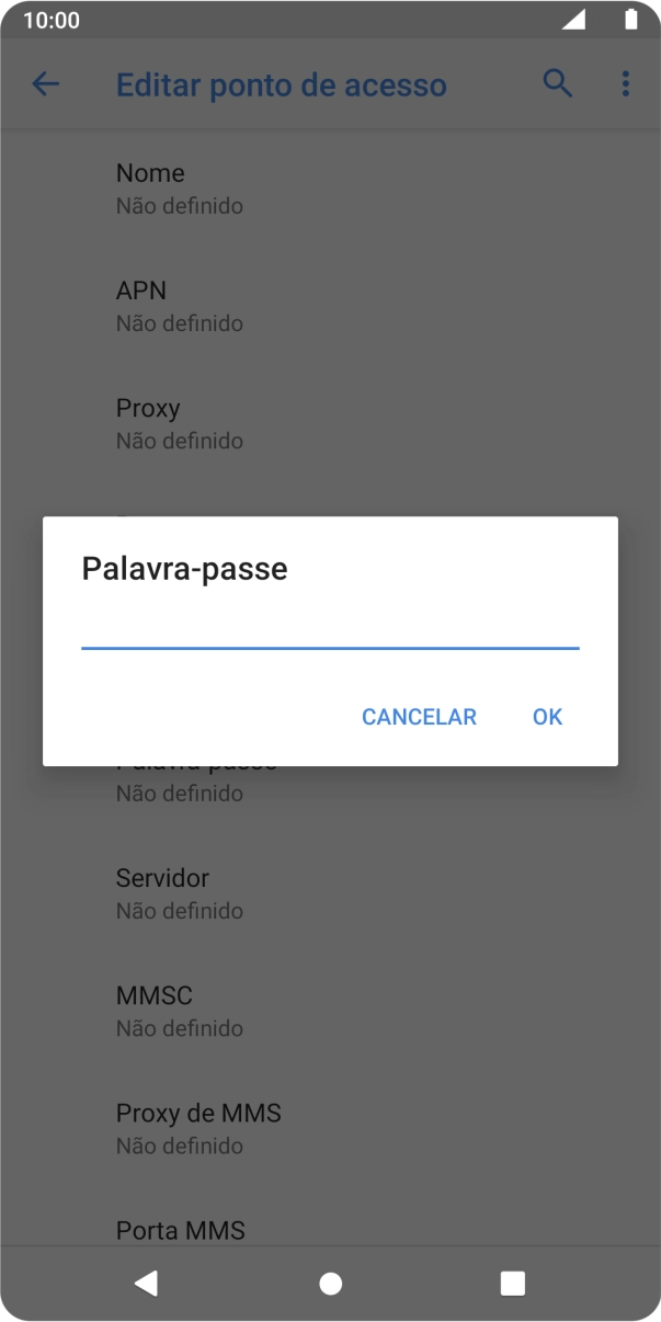 Introduza vodafone e prima OK.