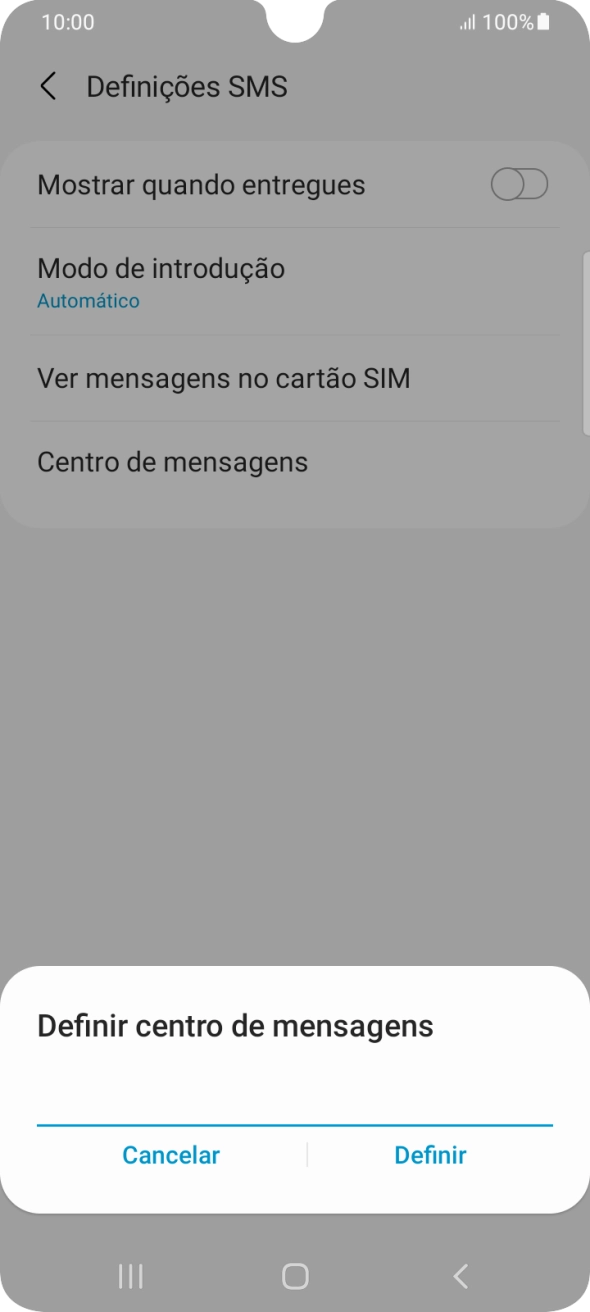 Introduza +351911616161 e prima Definir.