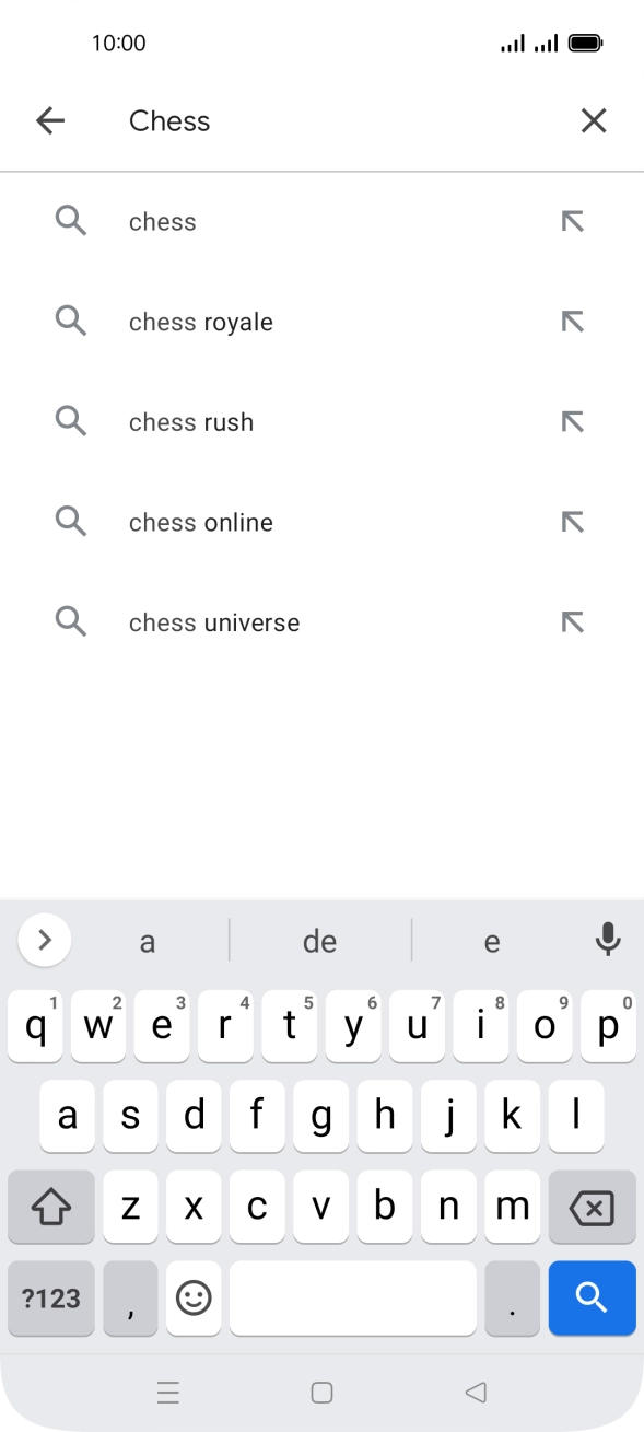 Introduza o nome ou categoria da app pretendida e prima o ícone para pesquisar.