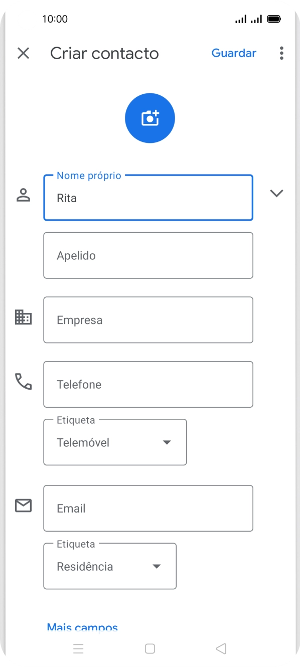 Prima Apelido, e introduza o apelido pretendido.
