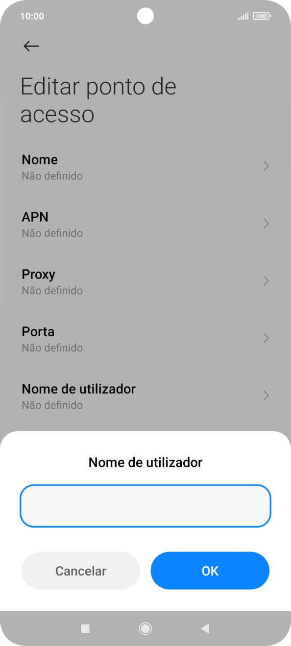 Introduza vodafone e prima OK.