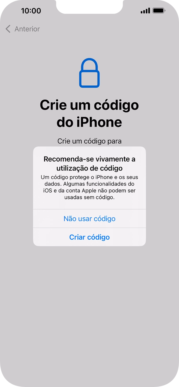 Se desativar a função, prima Não usar código.