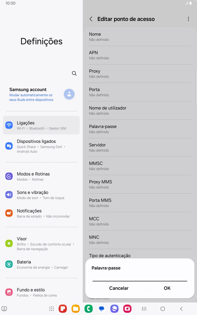 Introduza vodafone e prima OK.