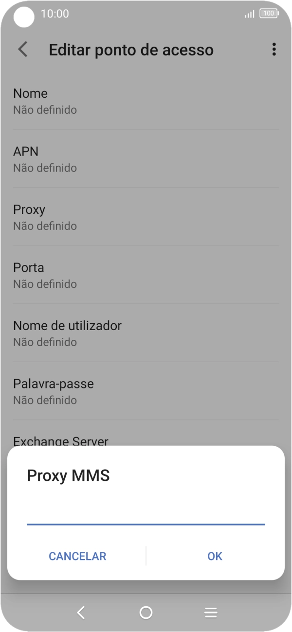 Introduza iproxy.vodafone.pt e prima OK.
