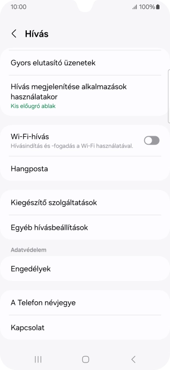 Válaszd a Hangposta lehetőséget.