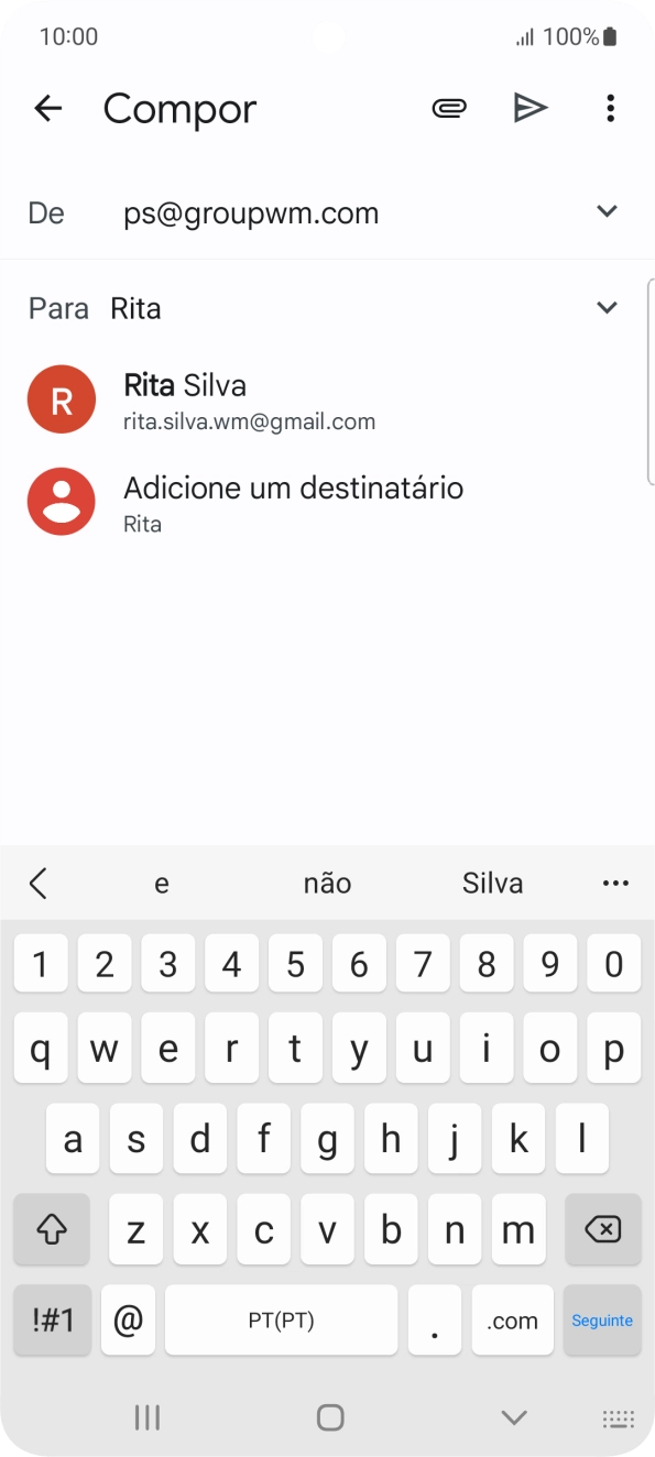 Prima o contacto pretendido.