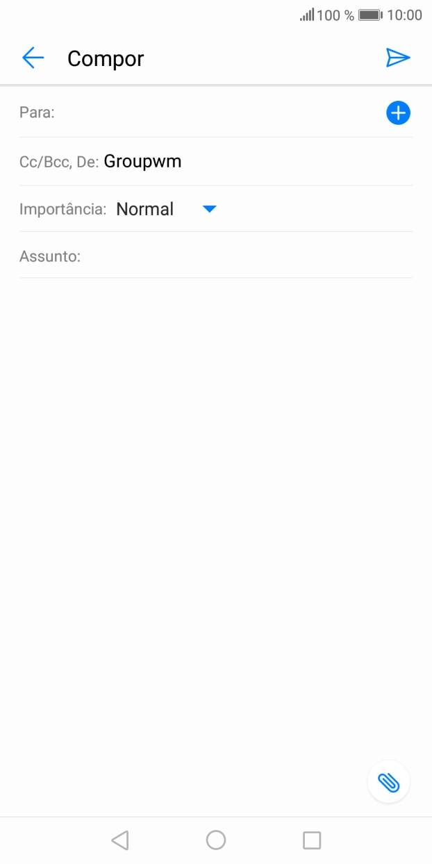 Prima Para: e introduza as primeiras letras do nome do destinatário.