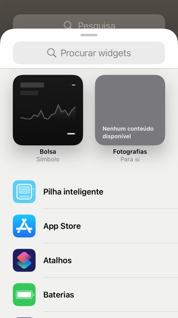 Prima o widget pretendido.