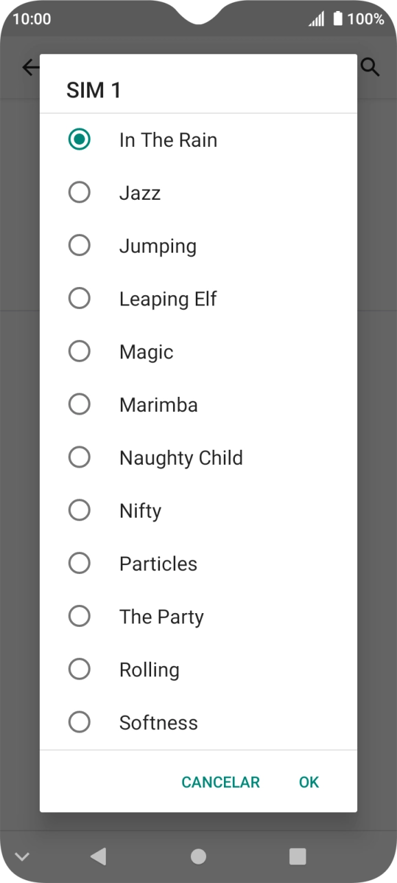 Prima os tons de toque pretendidos para os ouvir.