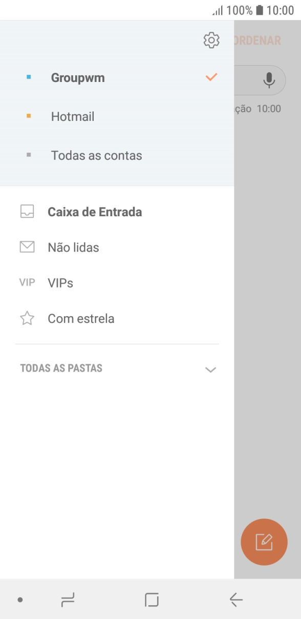 Prima o ícone de definições.