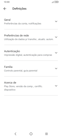 Prima Preferências de rede.