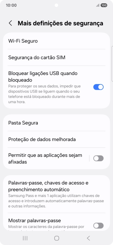 Prima Segurança do cartão SIM.