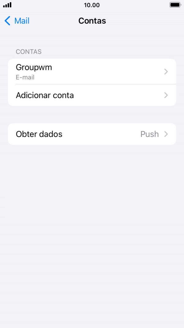 Prima o nome na conta de e-mail que acabou de criar.