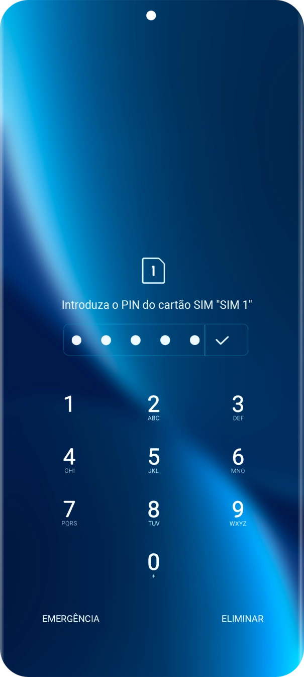Se solicitado, deve introduzir o código PIN e premir o ícone para aceitar.